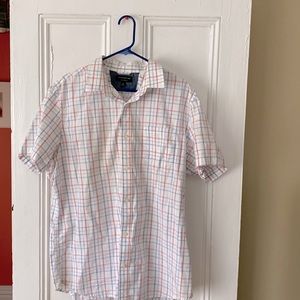 Banana Republic Soft Wash Stretch Slim Fit Short Sleeve Button Down